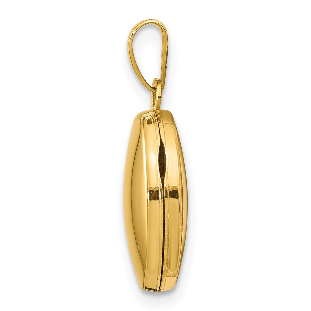 14K Gelbgold 14ky Schlicht Poliert Oval Medaillon