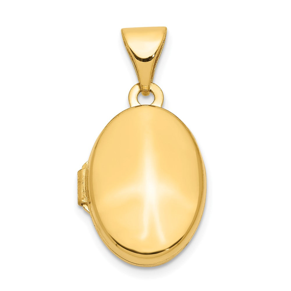 14K Gelbgold 14ky Schlicht Poliert Oval Medaillon