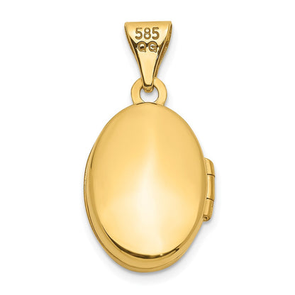 14K Gelbgold 14ky Gekugelt Ranke Design Oval Medaillon
