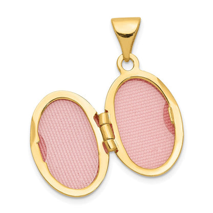 14K Gelbgold 14ky Gekugelt Ranke Design Oval Medaillon