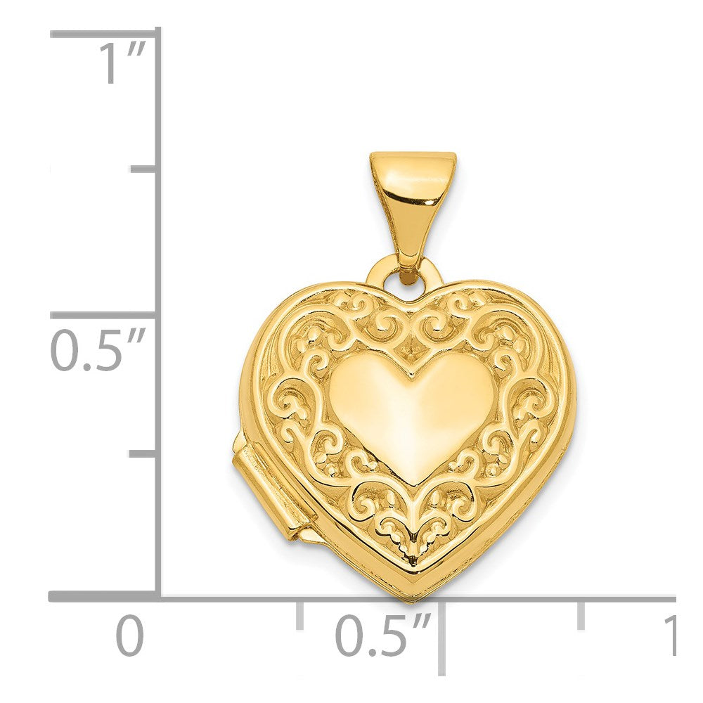 14K Gelbgold 14K Ranke Herz Medaillon