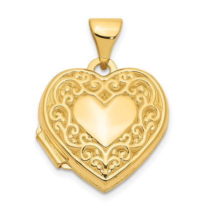 14K Gelbgold 14K Ranke Herz Medaillon