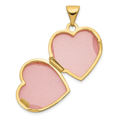 14K Gelbgold 15mm Blumen Herz Medaillon