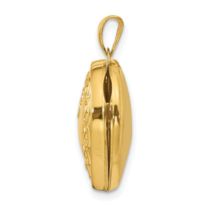 14K Gelbgold 14K Gewölbt Herz Medaillon