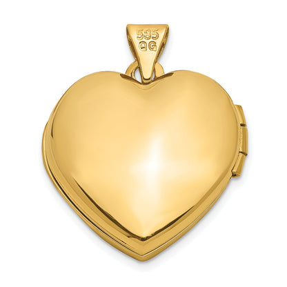 14K Gelbgold 14K Gewölbt Herz Medaillon