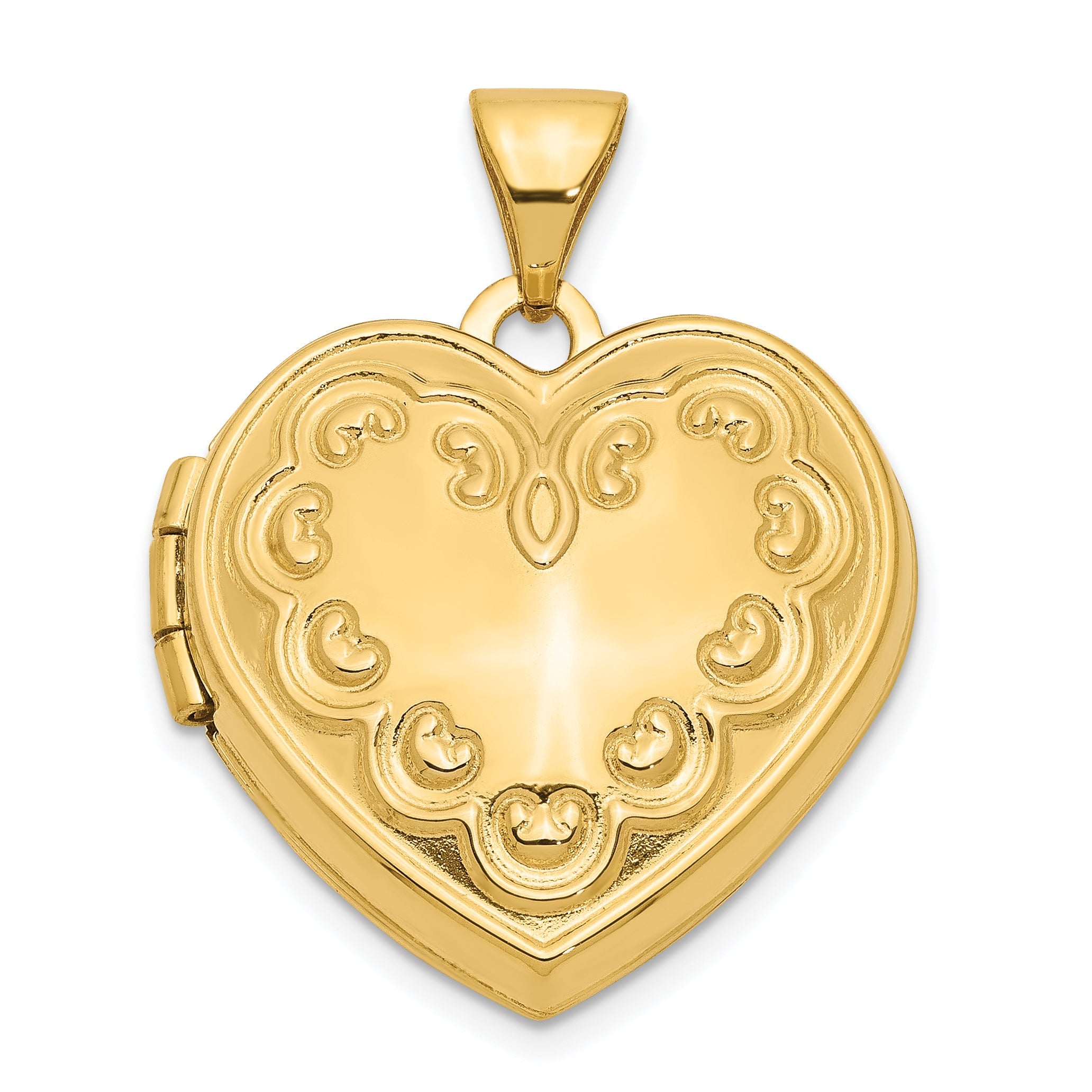 14K Gelbgold 14K Gewölbt Herz Medaillon