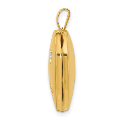 14K Gelbgold 14K Diamant Blumen Familie Herz Medaillon