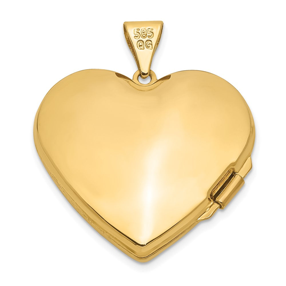 14K Gelbgold 14K Diamant Blumen Familie Herz Medaillon