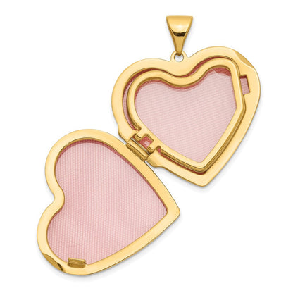 14K Gelbgold 14K Diamant Blumen Familie Herz Medaillon