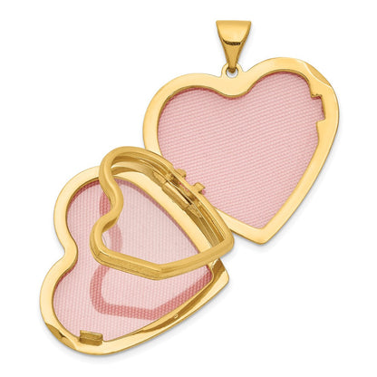 14K Gelbgold 14K Diamant Blumen Familie Herz Medaillon