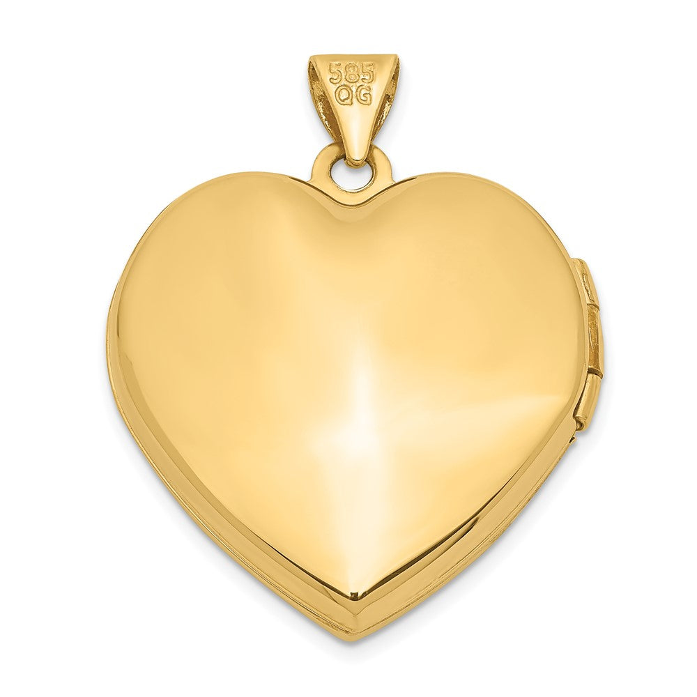14K Gelb & Rhodium 14ky mit Weiß Rhodium Blumen Herz Medaillon