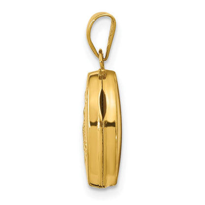 14K Gelbgold 14K Diamant Oval Medaillon
