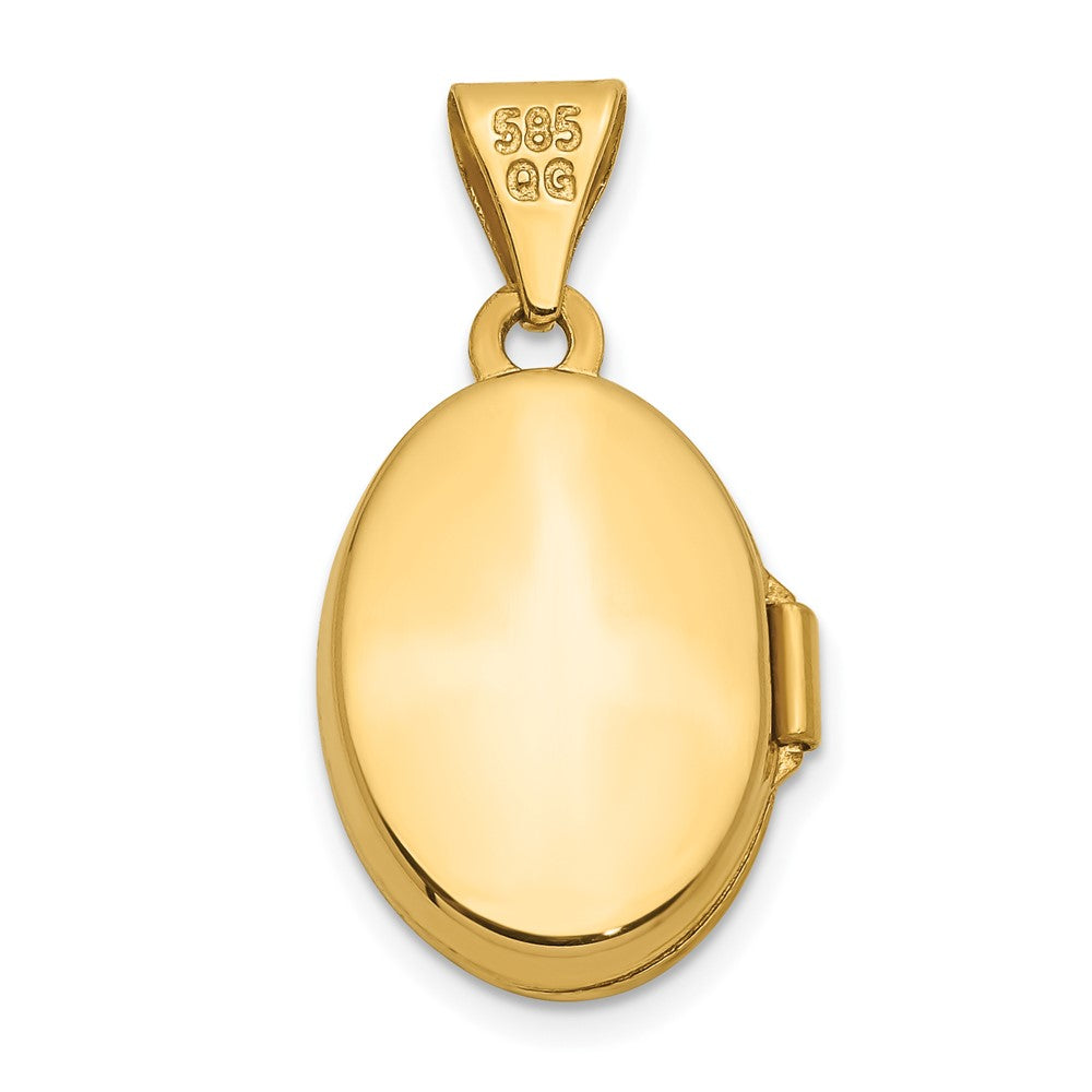 14K Gelbgold 14K Diamant Oval Medaillon