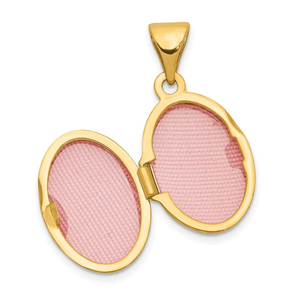 14K Gelbgold 14K Diamant Oval Medaillon