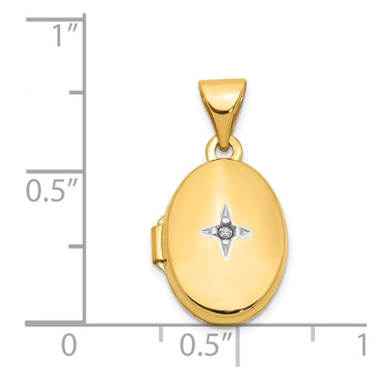 14K Gelbgold 14K Diamant Oval Medaillon