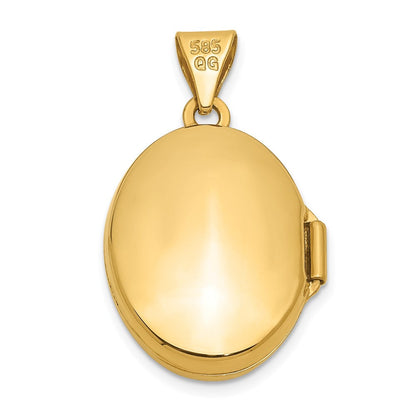 14K Gelbgold 14K Diamant Oval Medaillon