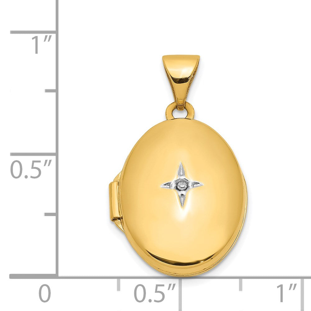 14K Gelbgold 14K Diamant Oval Medaillon