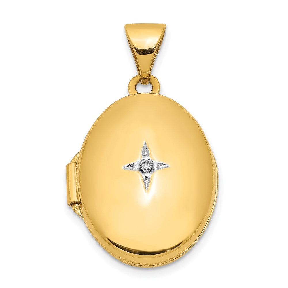 14K Gelbgold 14K Diamant Oval Medaillon