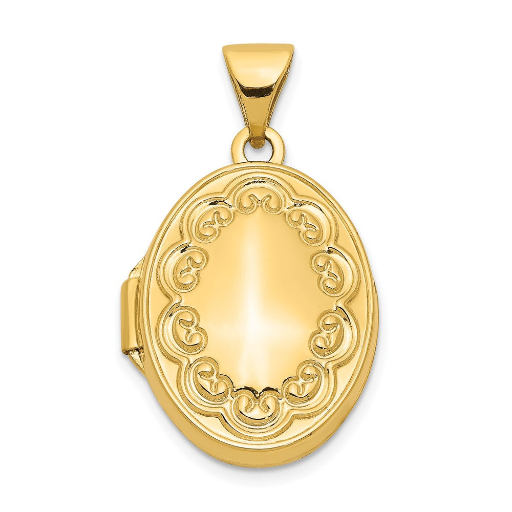 14K Gelbgold 14K Ranke Oval Medaillon