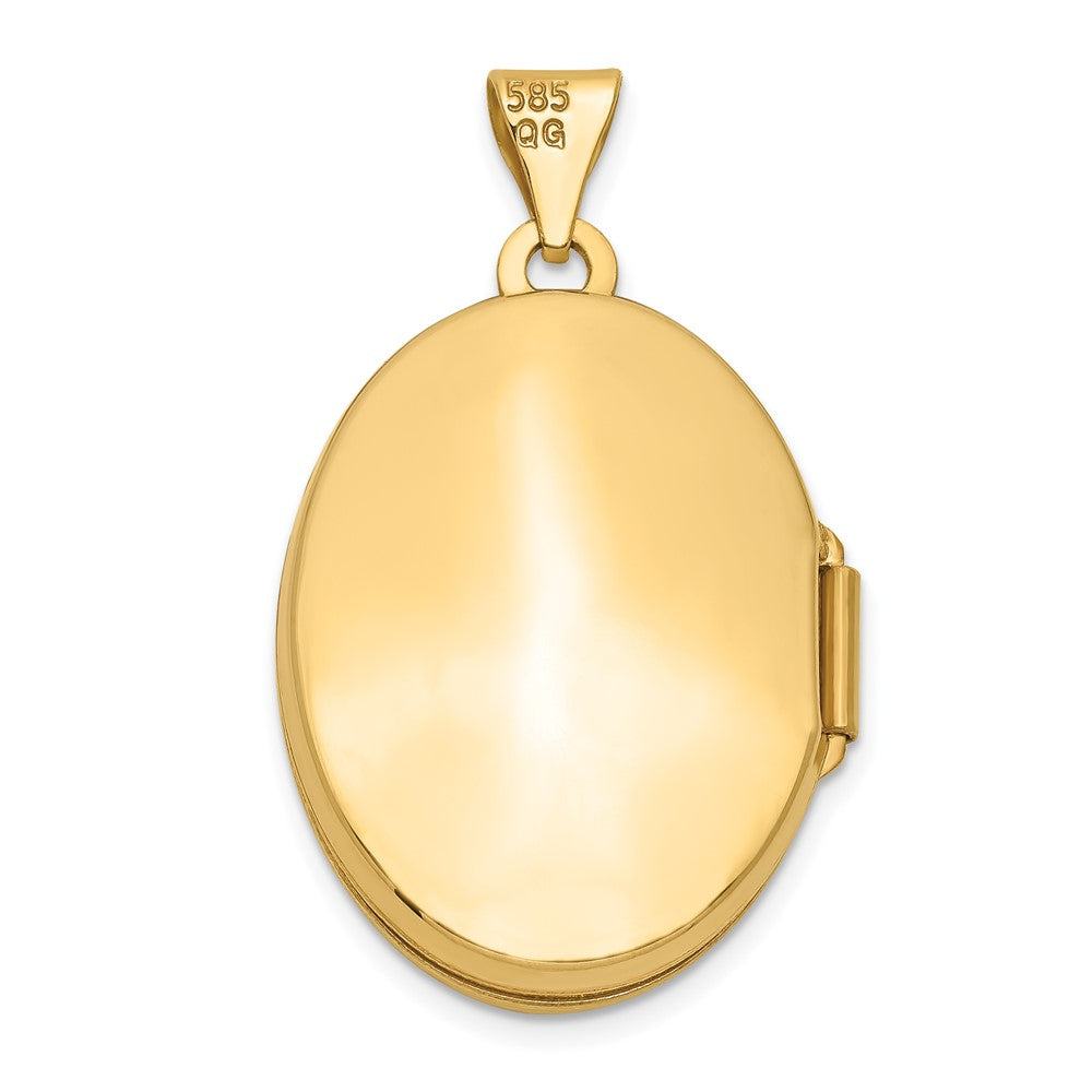 14K Gelbgold 14K Gewölbt Ranke Design Oval Medaillon