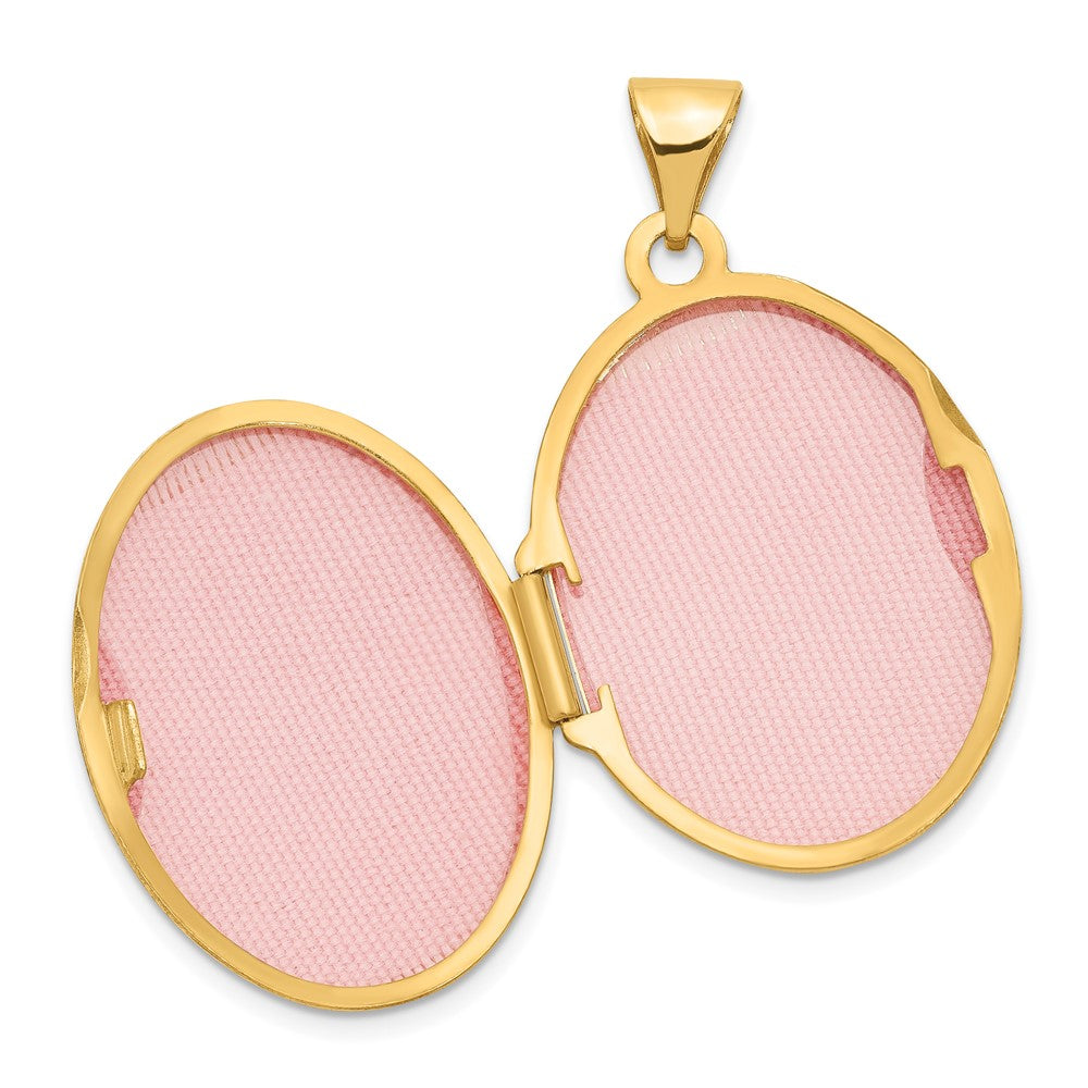 14K Gelbgold 14K Gewölbt Ranke Design Oval Medaillon
