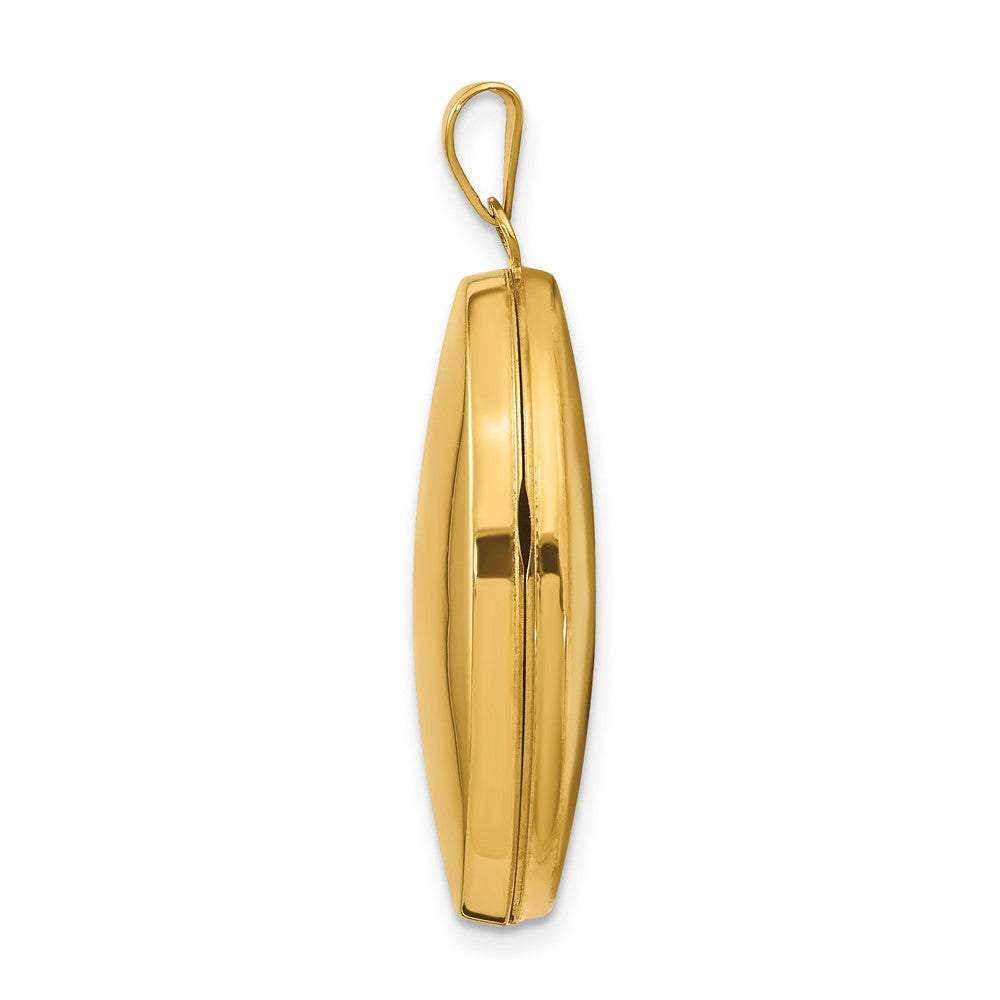 14K Gelbgold 14K Poliert Gewölbt Oval Medaillon