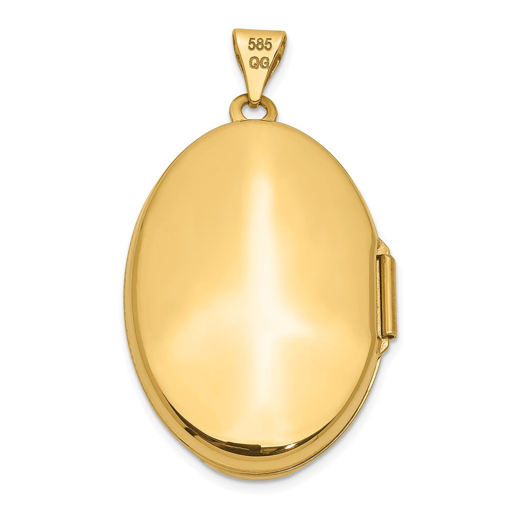 14K Gelbgold 14K Poliert Gewölbt Oval Medaillon