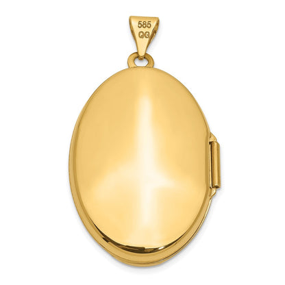 14K Gelbgold 14K Poliert Gewölbt Oval Medaillon