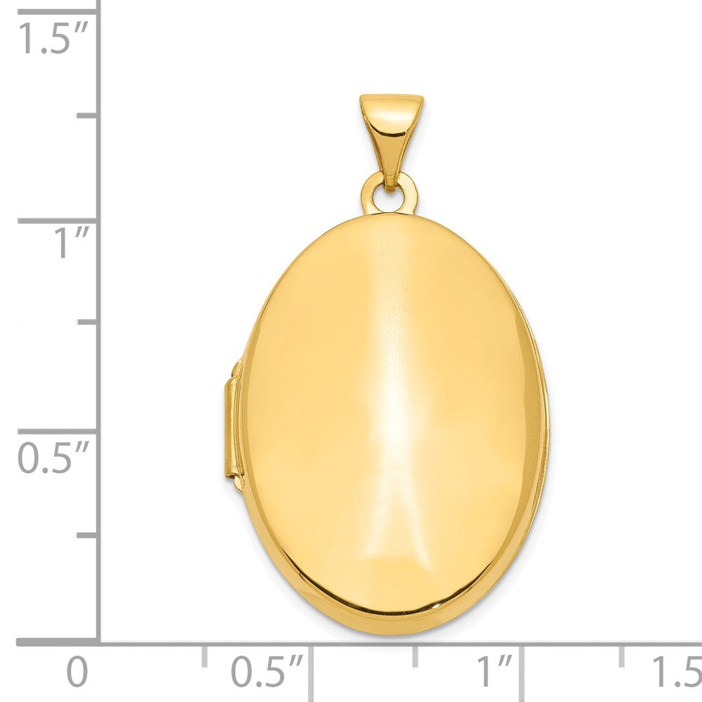 14K Gelbgold 14K Poliert Gewölbt Oval Medaillon