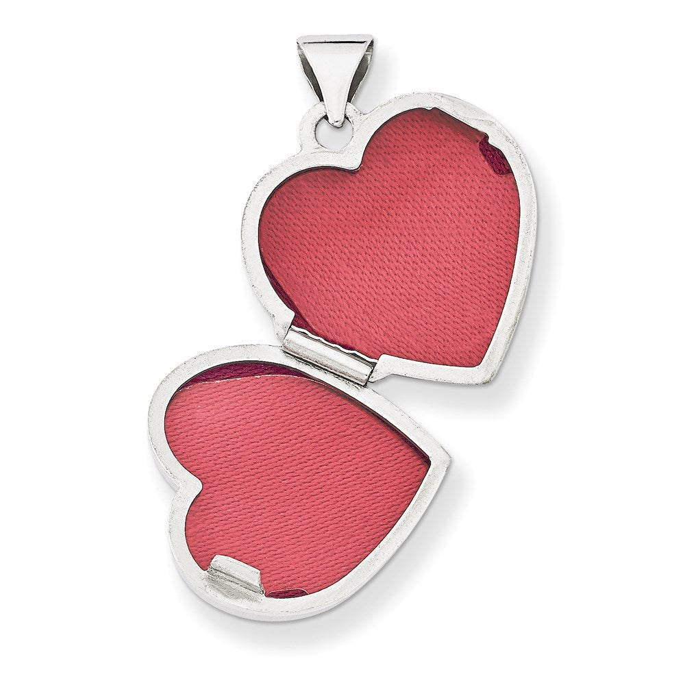 14K Weißgold 14K Weißgold Doppelt Herz Medaillon