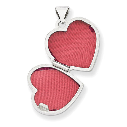 14K Weißgold 14K Weißgold Doppelt Herz Medaillon