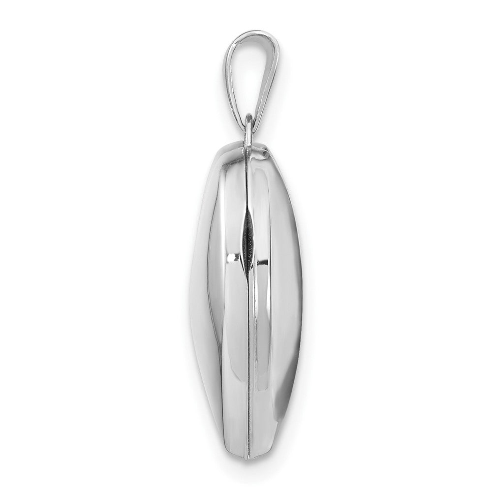 14K Weißgold 14K Weißgold Gewölbt Herz Medaillon