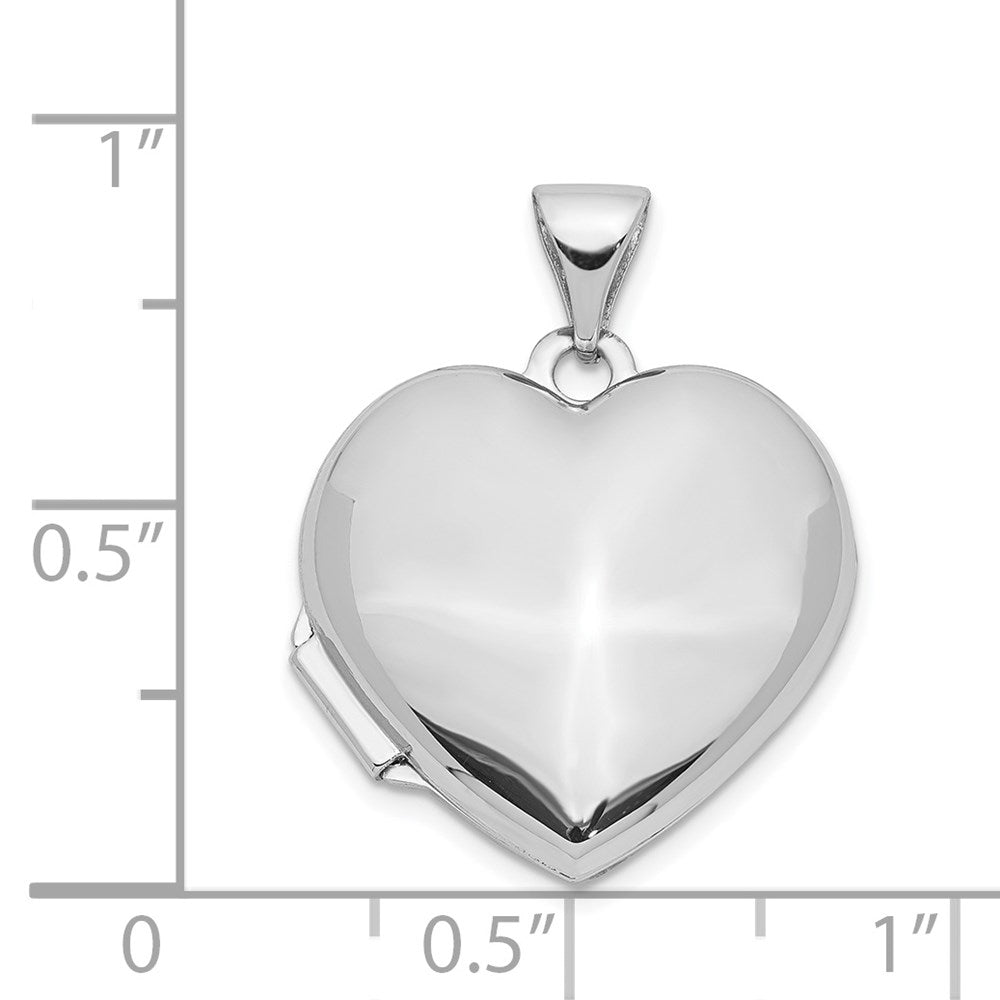 14K Weißgold 14K Weißgold Gewölbt Herz Medaillon