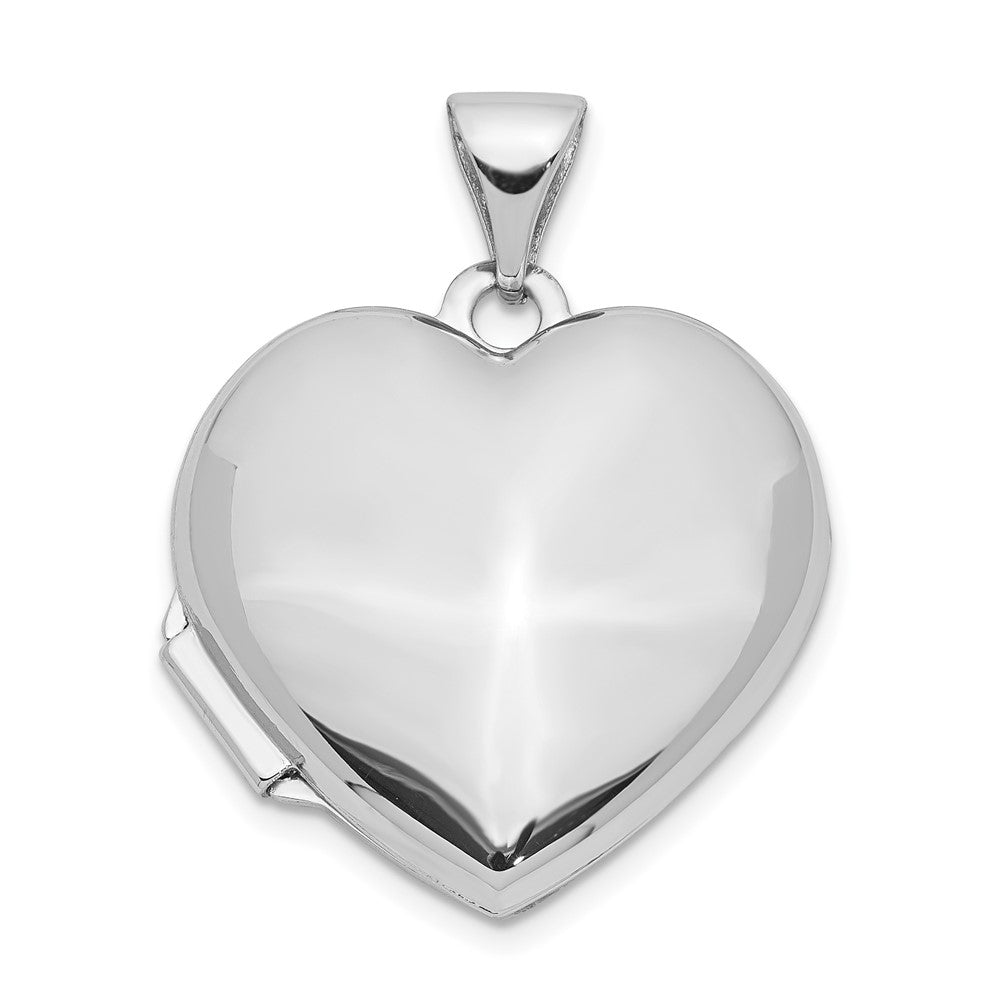 14K Weißgold 14K Weißgold Gewölbt Herz Medaillon
