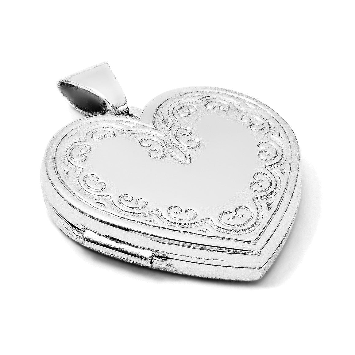14K Weißgold 14K Weißgold Ranke Design Herz Medaillon