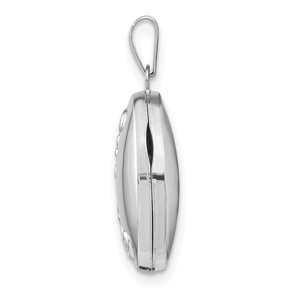 14K Weißgold 14K Weißgold Blumen Oval Medaillon