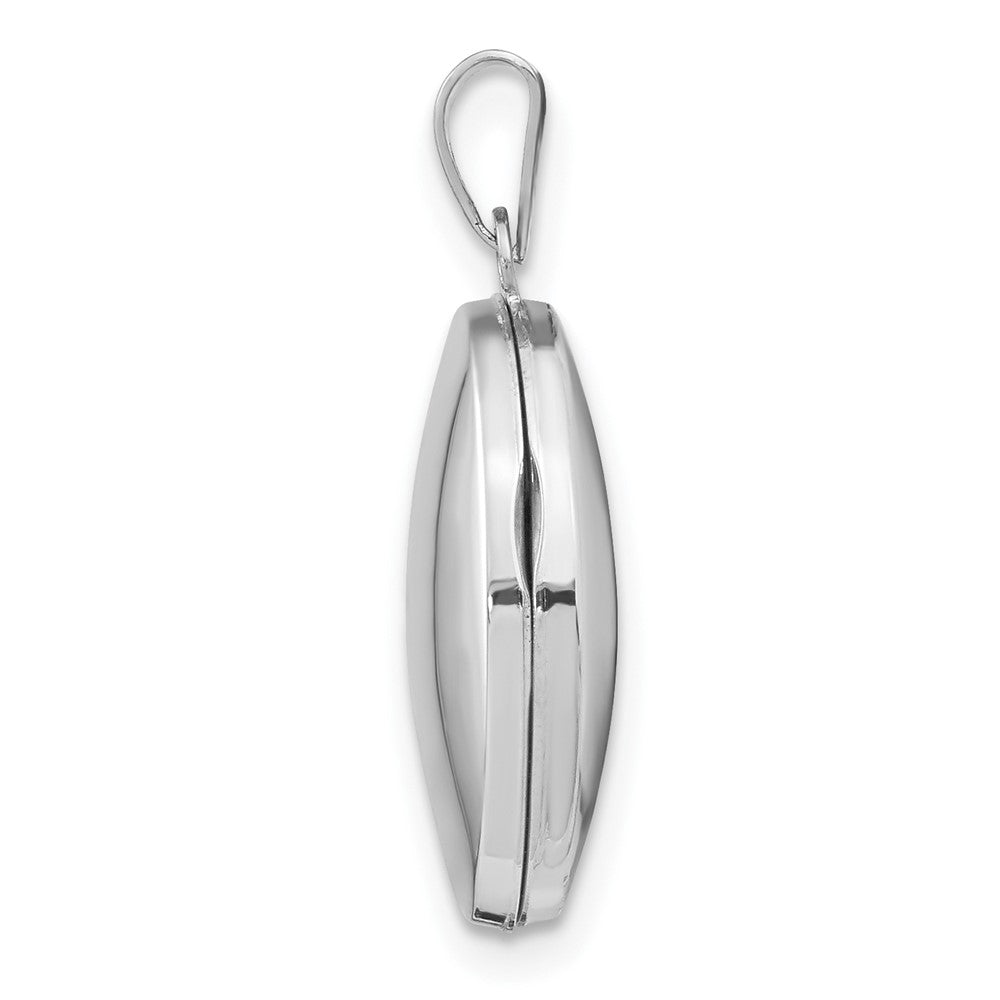 14K Weißgold 14K Weißgold Poliert Oval Medaillon