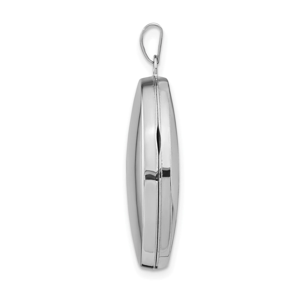 14K Weißgold 14K Weißgold Poliert Gewölbt Oval Medaillon