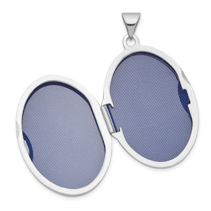 14K Weißgold 14K Weißgold Poliert Gewölbt Oval Medaillon