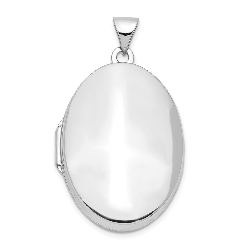 14K Weißgold 14K Weißgold Poliert Gewölbt Oval Medaillon