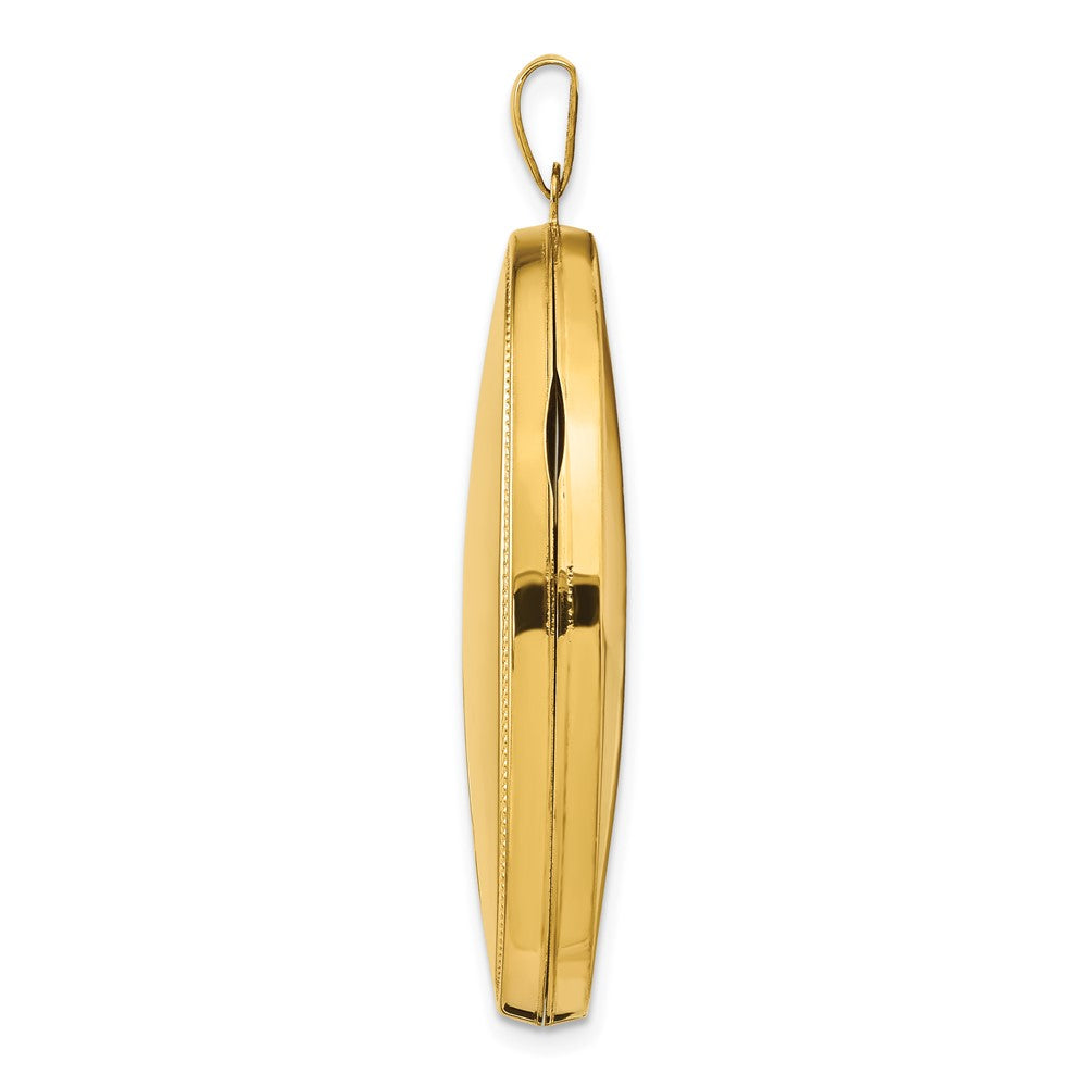 14K Gelbgold 14K Oval Schwer Weight Halb Ranke Medaillon