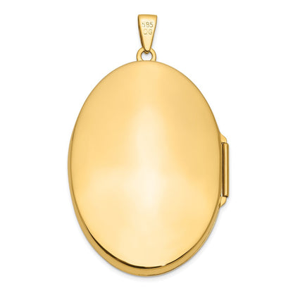 14K Gelbgold 14K Oval Schwer Weight Halb Ranke Medaillon