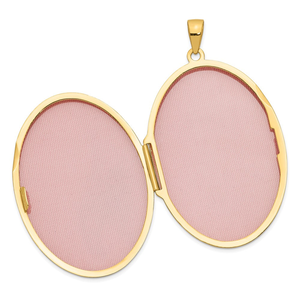 14K Gelbgold 14K Oval Schwer Weight Halb Ranke Medaillon