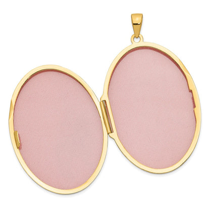 14K Gelbgold 14K Oval Schwer Weight Halb Ranke Medaillon