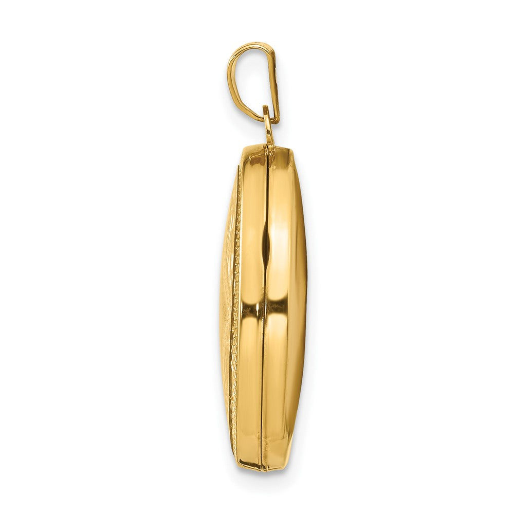 14K Gelbgold 14K Diamant-shaped Design Oval Medaillon
