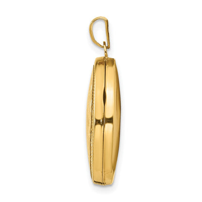 14K Gelbgold 14K Diamant-shaped Design Oval Medaillon