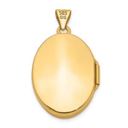 14K Gelbgold 14K Diamant-shaped Design Oval Medaillon