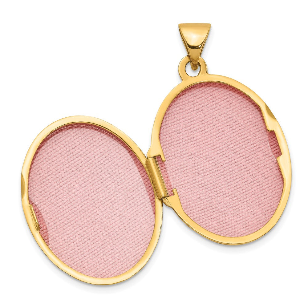 14K Gelbgold 14K Diamant-shaped Design Oval Medaillon