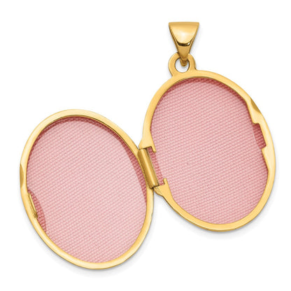 14K Gelbgold 14K Diamant-shaped Design Oval Medaillon