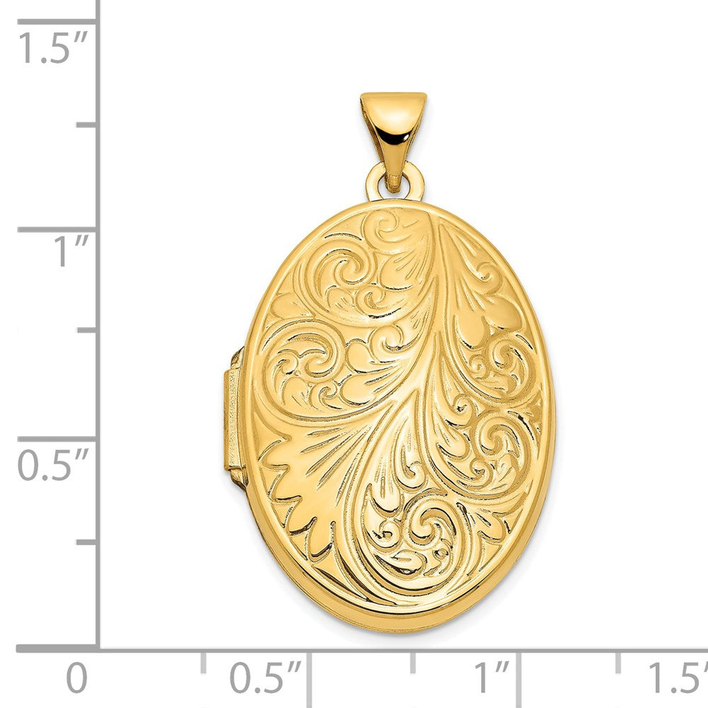 14K Gelbgold 14K Gelbgold Ranke Oval Medaillon